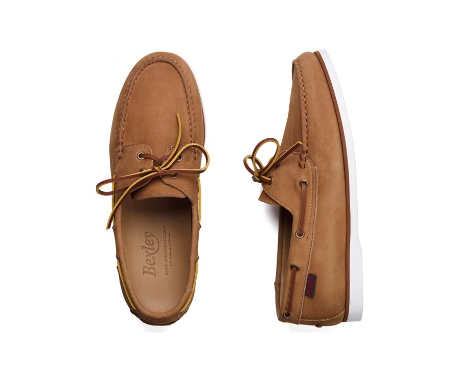 Men’s Camel Nubuck Boat Shoes - TRAWLER