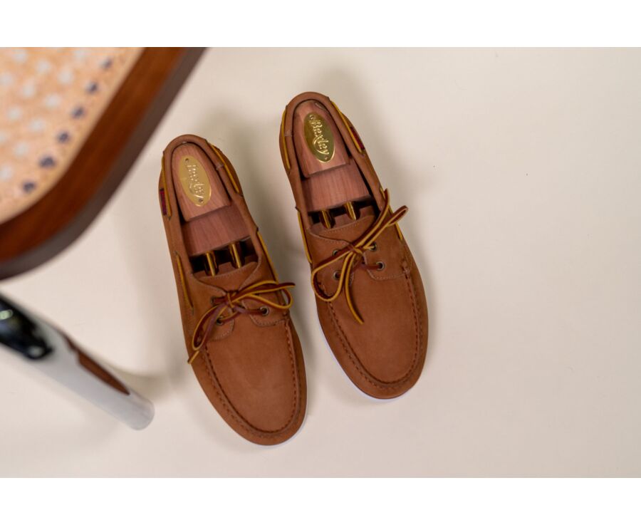 Men’s Camel Nubuck Boat Shoes - TRAWLER