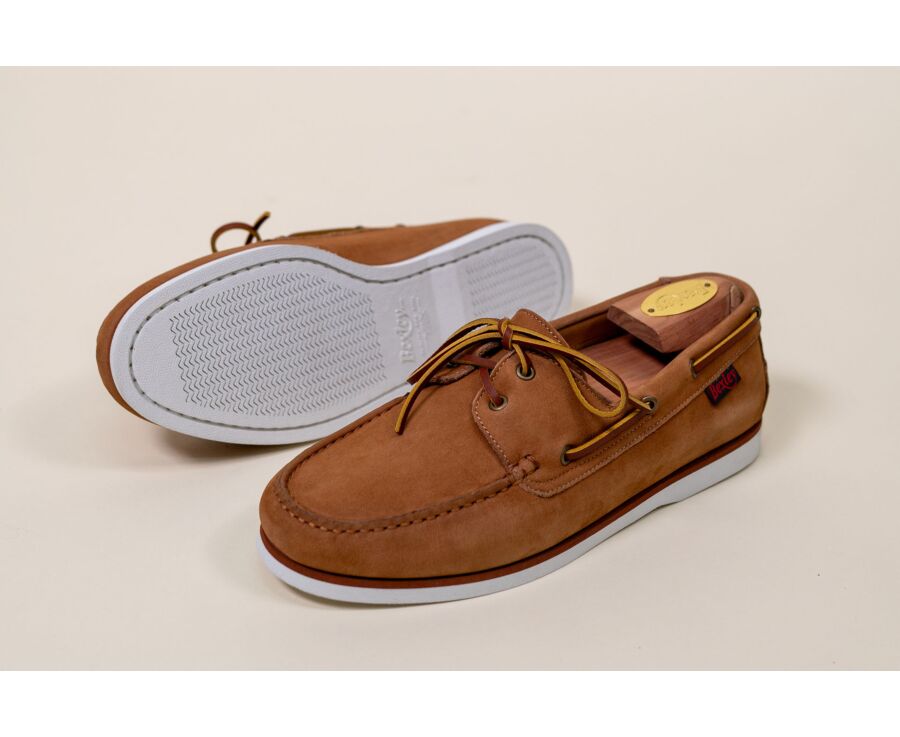 Men’s Camel Nubuck Boat Shoes - TRAWLER