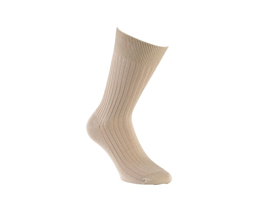 Men's Beige Cotton Dress Socks