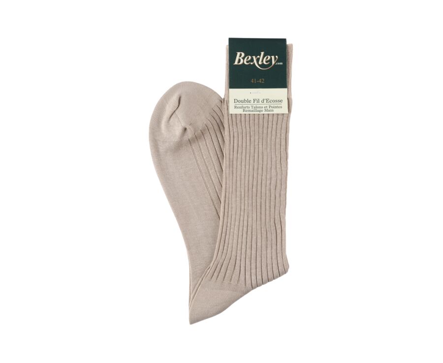 Men's Beige Cotton Dress Socks