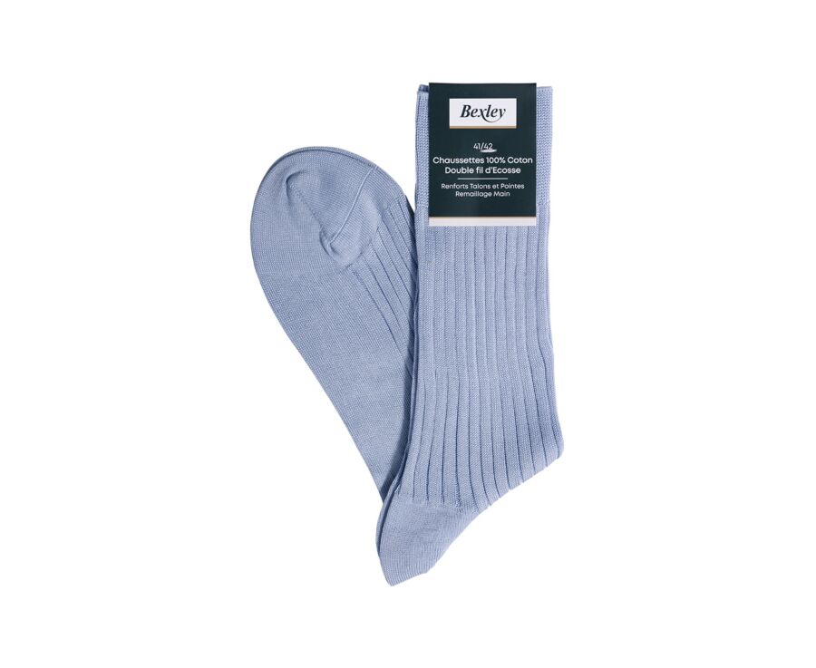 Men's Light Blue Cotton Socks