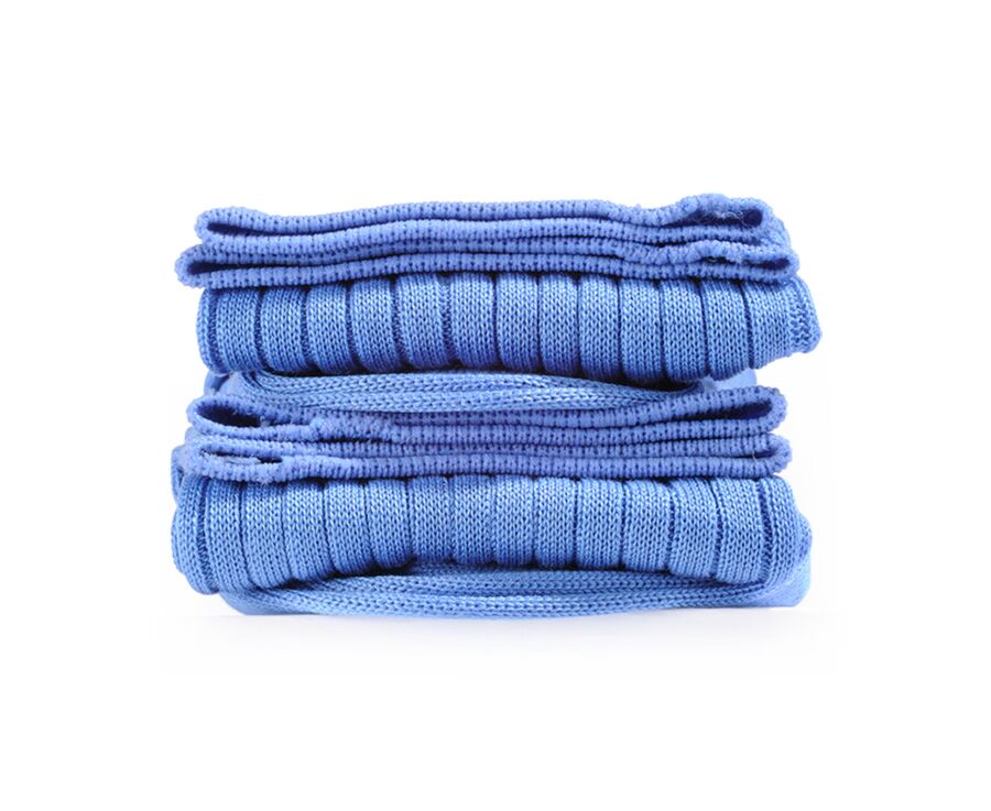 Men's Middle Blue Cotton Dress Socks