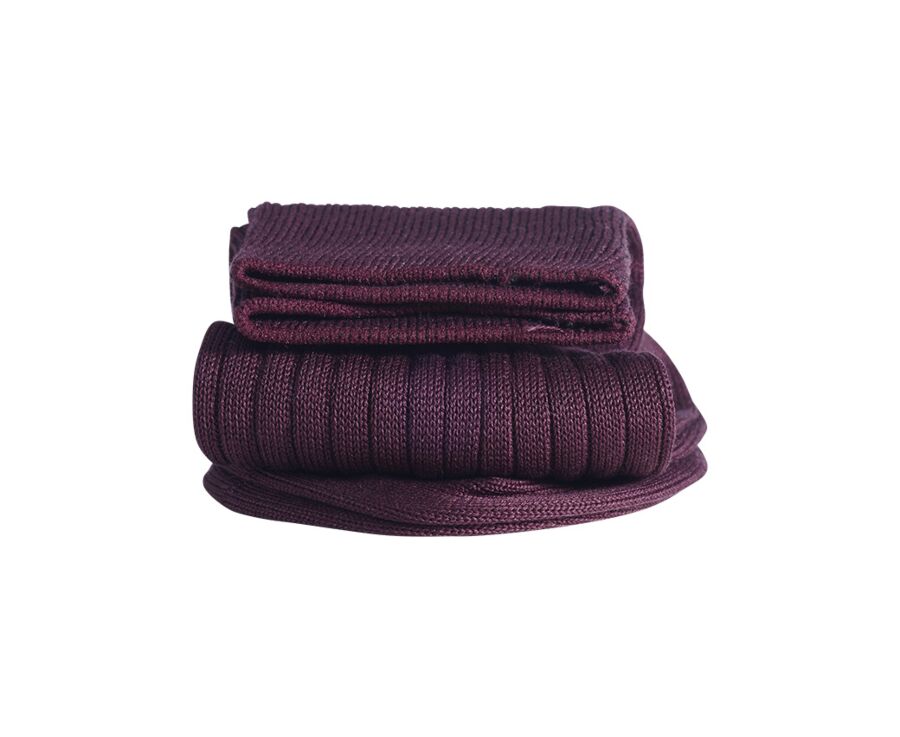 Men's Burgundy Cotton Dress Socks