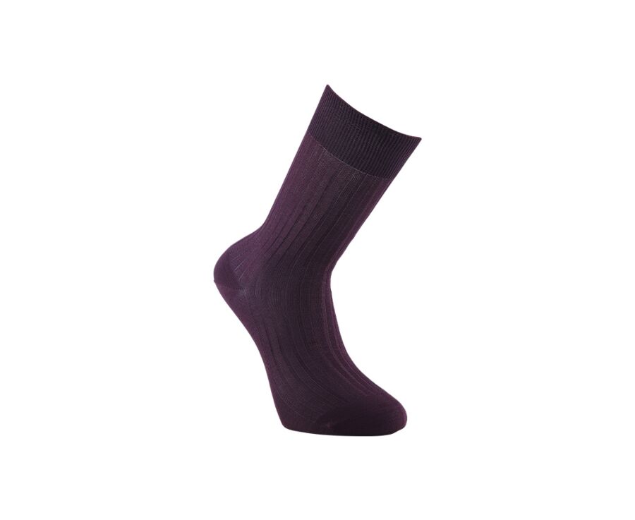 Men's Burgundy Cotton Dress Socks