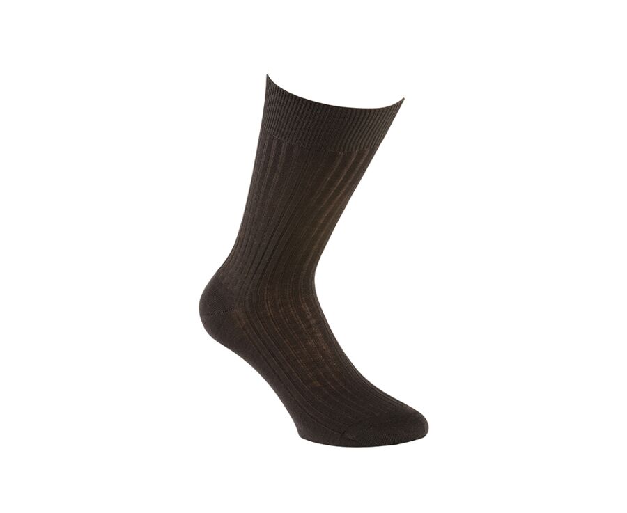 Men's Brown Cotton Dress Socks