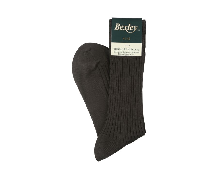 Men's Brown Cotton Dress Socks