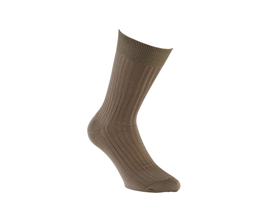 Men's Taupe Cotton Dress Socks
