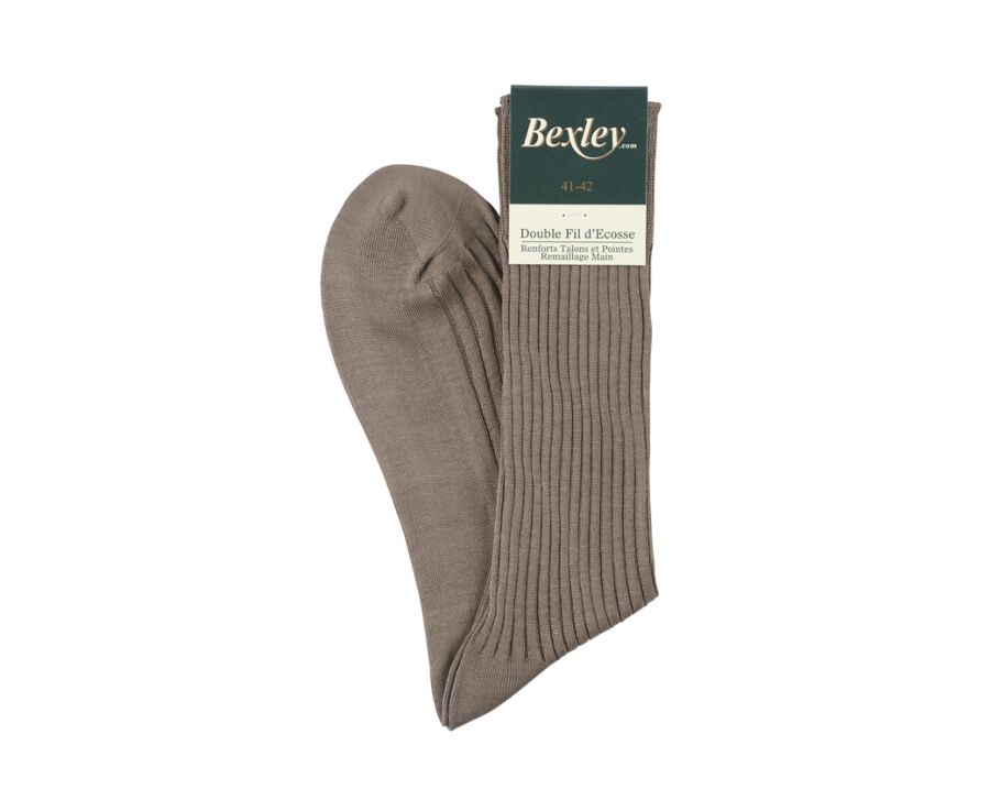 Men's Taupe Cotton Dress Socks