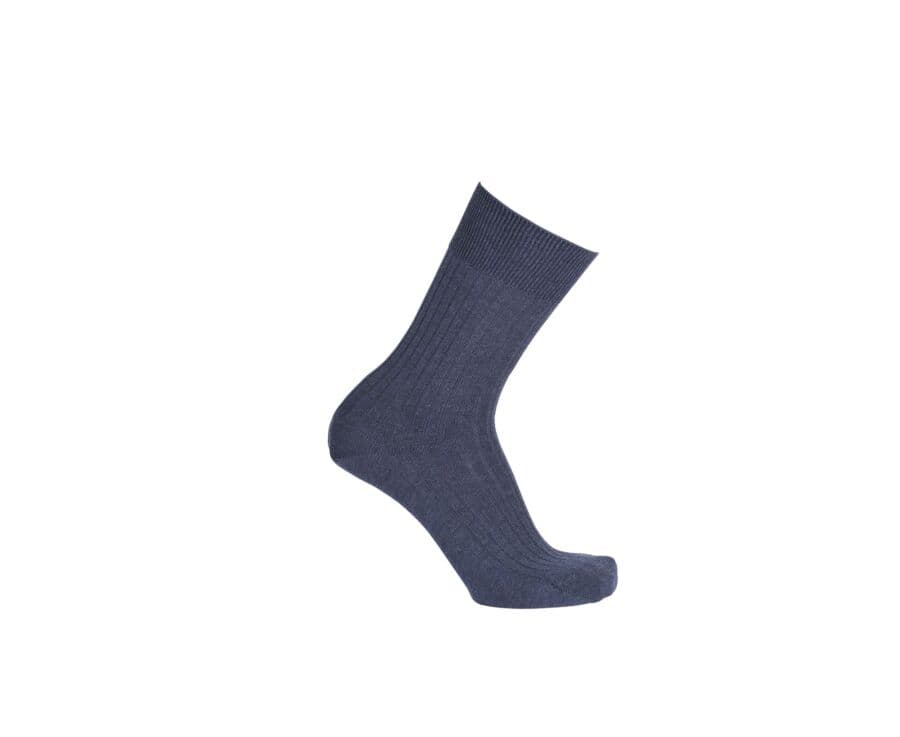 Men's Blue Melange Mercerised Cotton Socks
