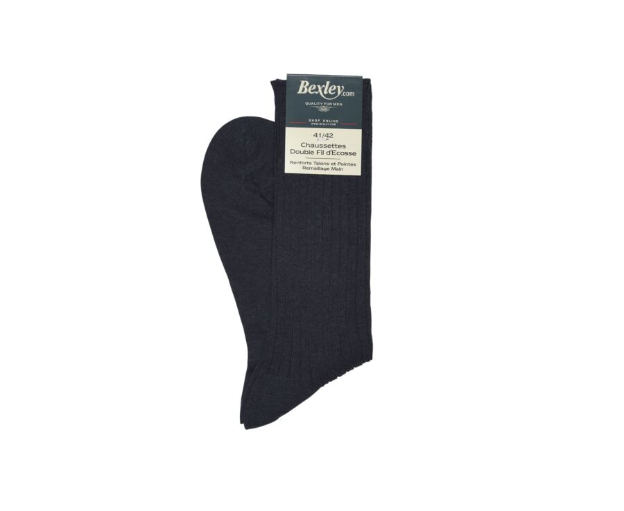 Men's Blue Melange Mercerised Cotton Socks