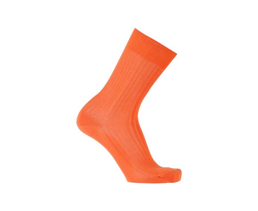 Men's Orange Cotton Dress Socks