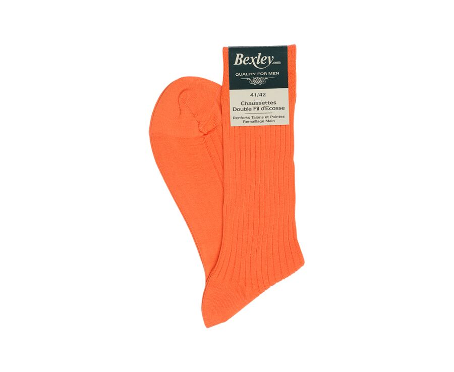 Men's Orange Cotton Dress Socks