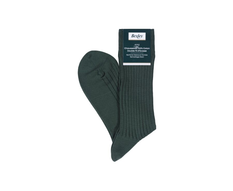 Men's Green Cotton Dress Socks