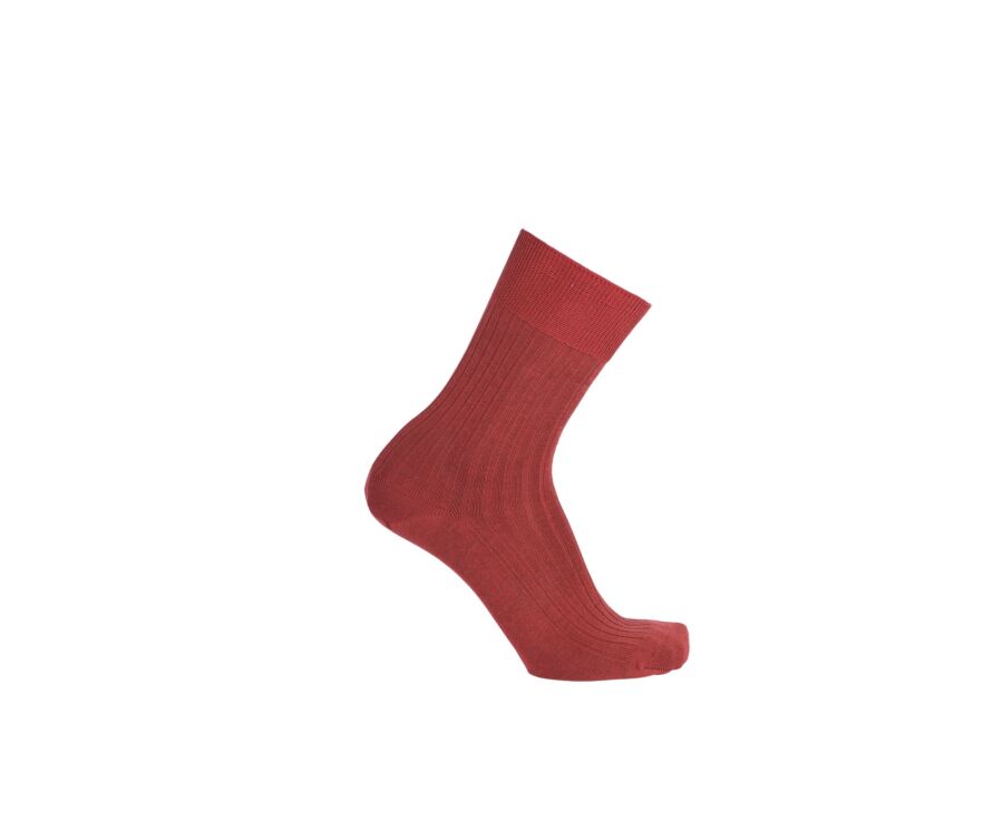 Men's Red Melange Mercerised Cotton Socks