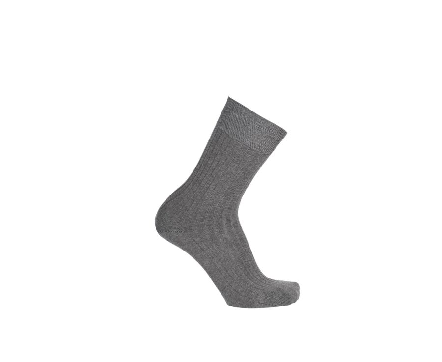 Men's Middle Grey Melange Mercerised Cotton Socks