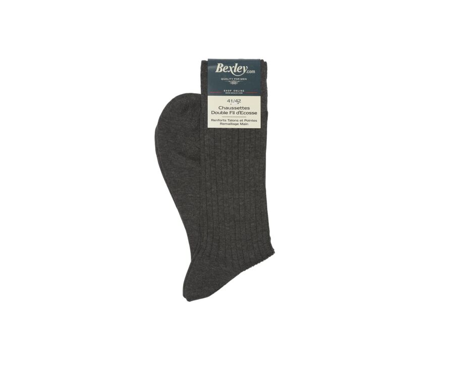 Men's Middle Grey Melange Mercerised Cotton Socks