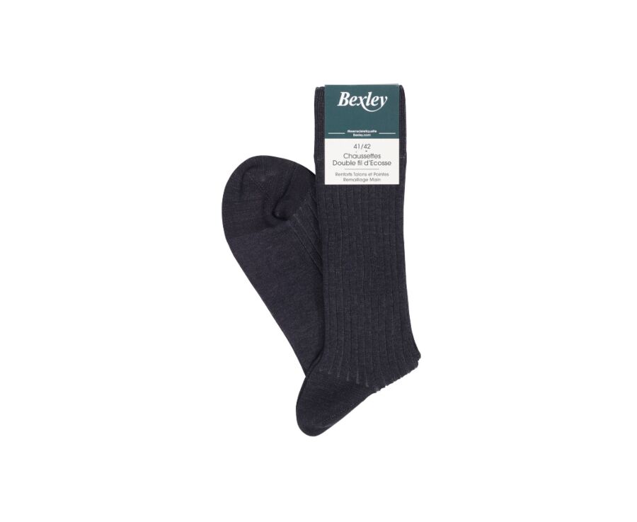 Men's Black & Grey Mercerised Cotton Socks