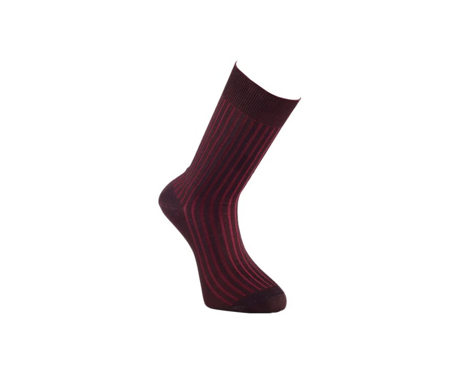 Men's Brown & Red Mercerised Cotton Socks