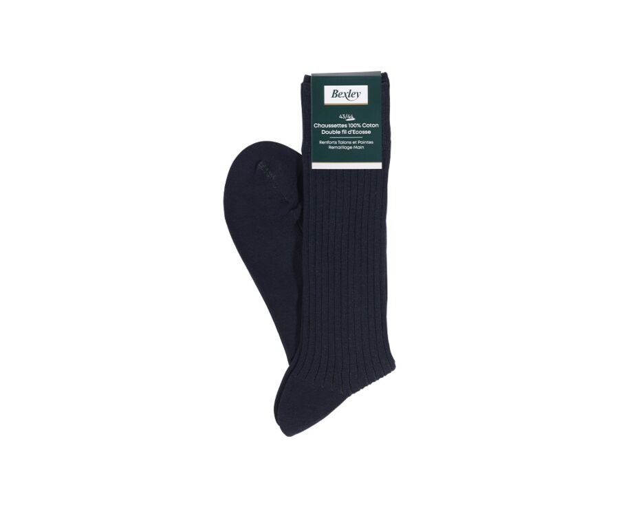 Men's Navy & green Mercerised Cotton Socks
