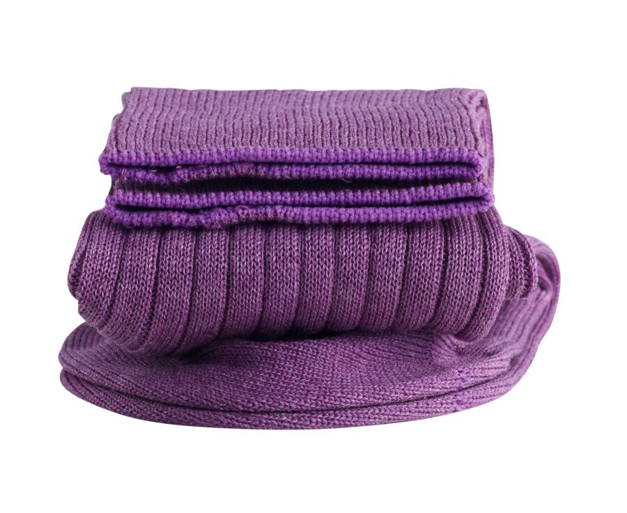 Ribbed lisle thread socks - Heathered parma
