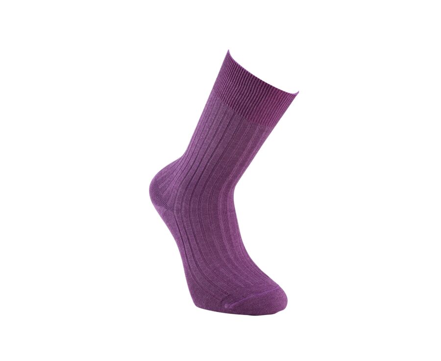 Ribbed lisle thread socks - Heathered parma