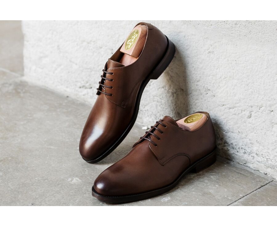 Patina Chestnut Derby Shoes - DOVER II PATIN