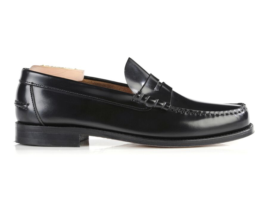 Black leather Men's penny loafers - YALE