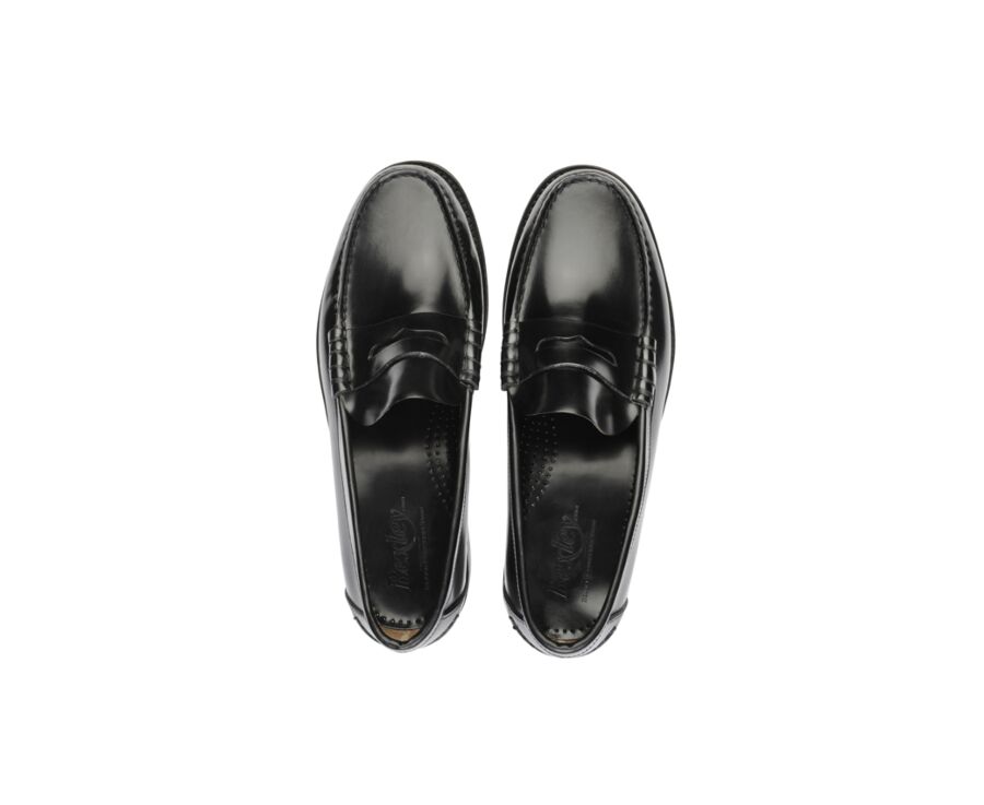 Black leather Men's penny loafers - YALE