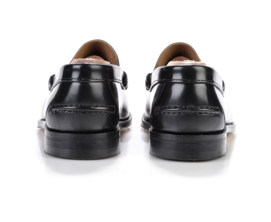 Black leather Men's penny loafers - YALE