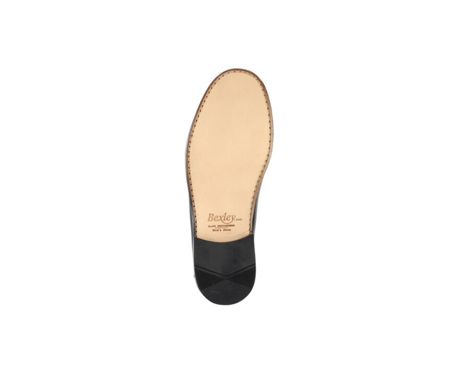 Black leather Men's penny loafers - YALE