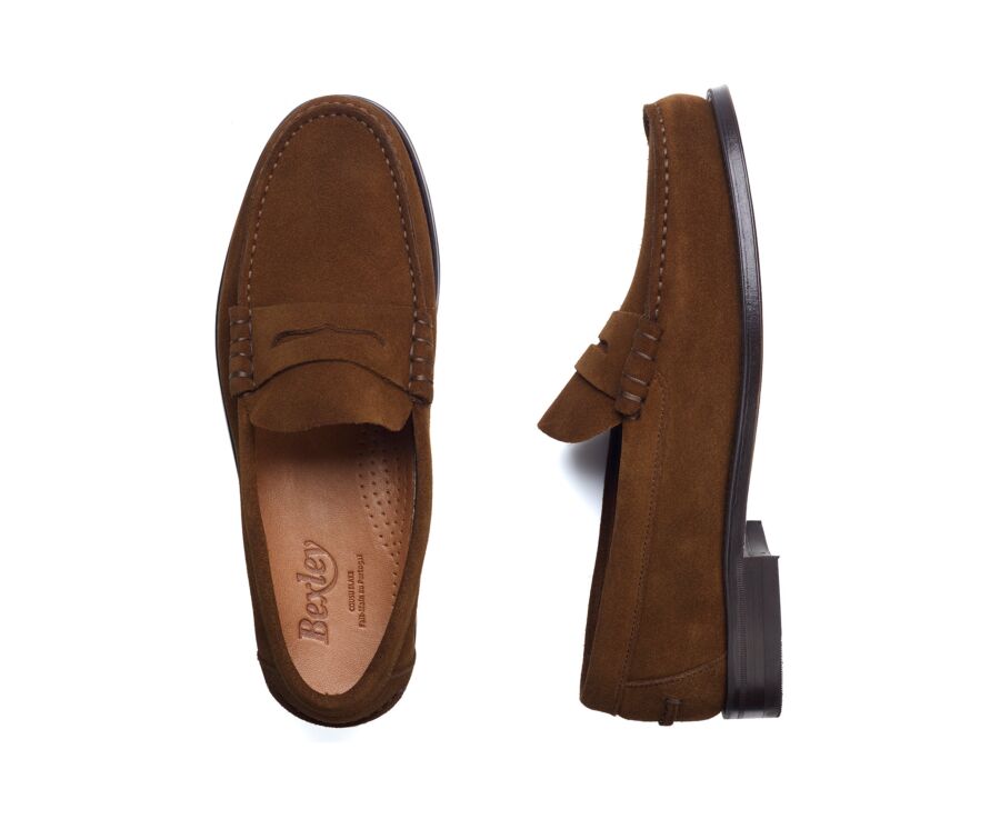 Men’s Havana suede loafers - British style - YALE
