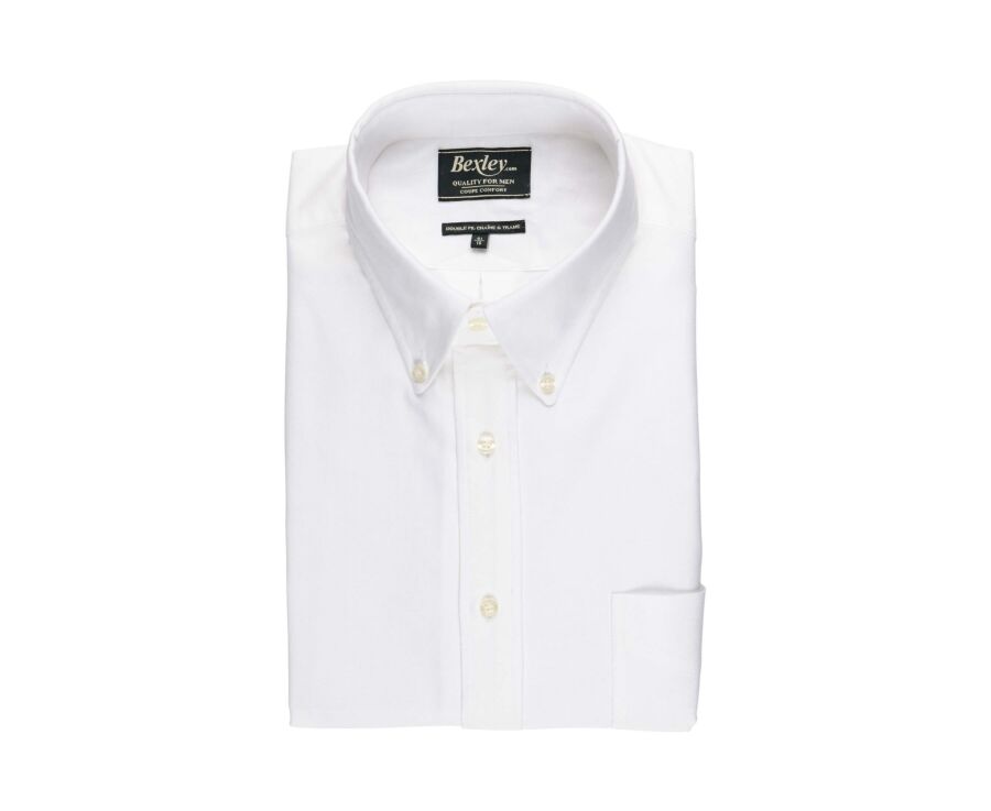 White Oxford shirt with Chest pocket - American Collar - HAROLD