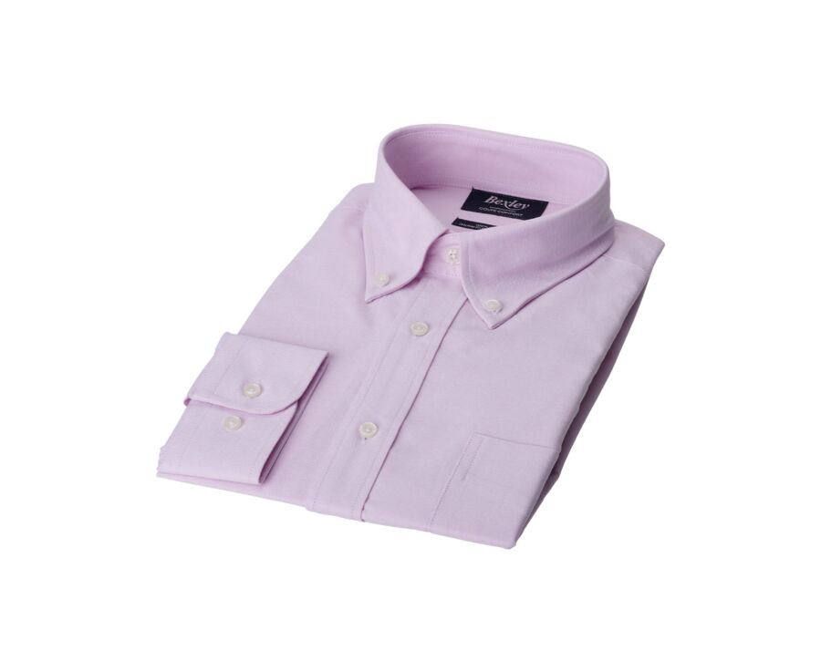 Light Pink Oxford shirt with chest pocket - American collar - HAROLD