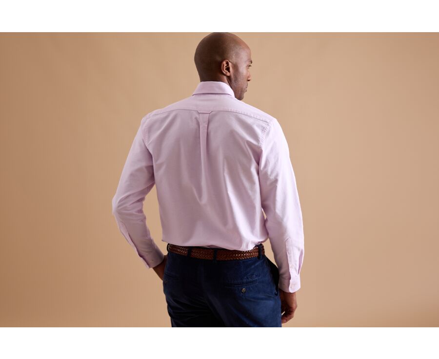 Light Pink Oxford shirt with chest pocket - American collar - HAROLD