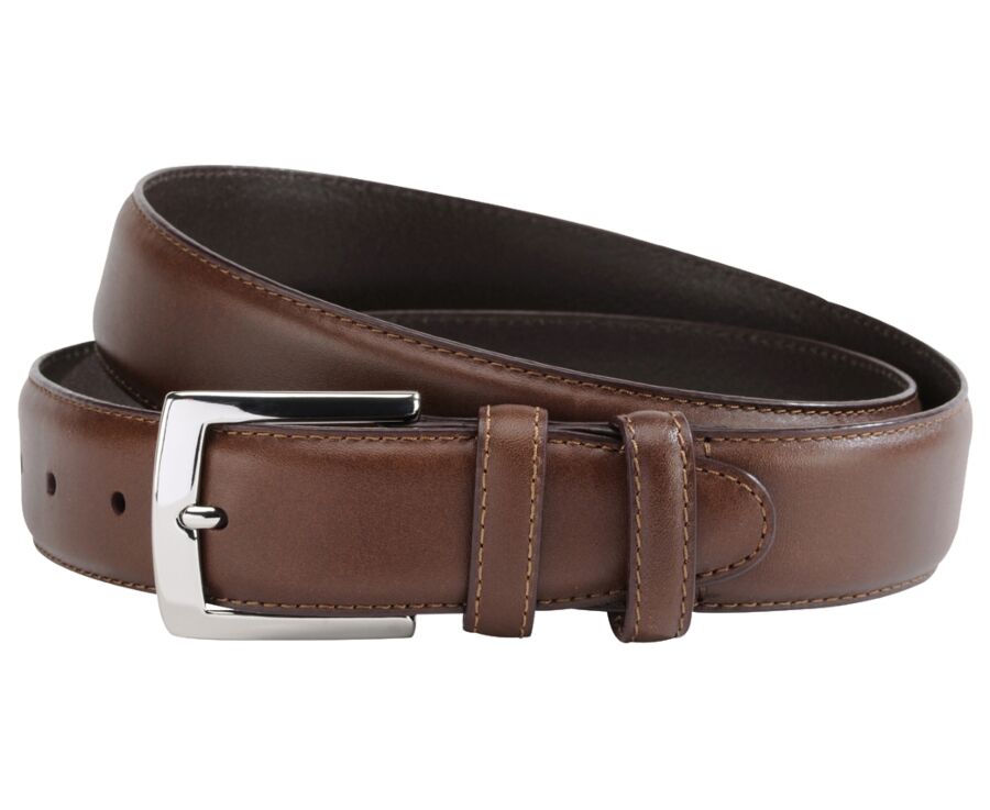 Chestnut Luxury Belt for men - WESTGATE SILVER