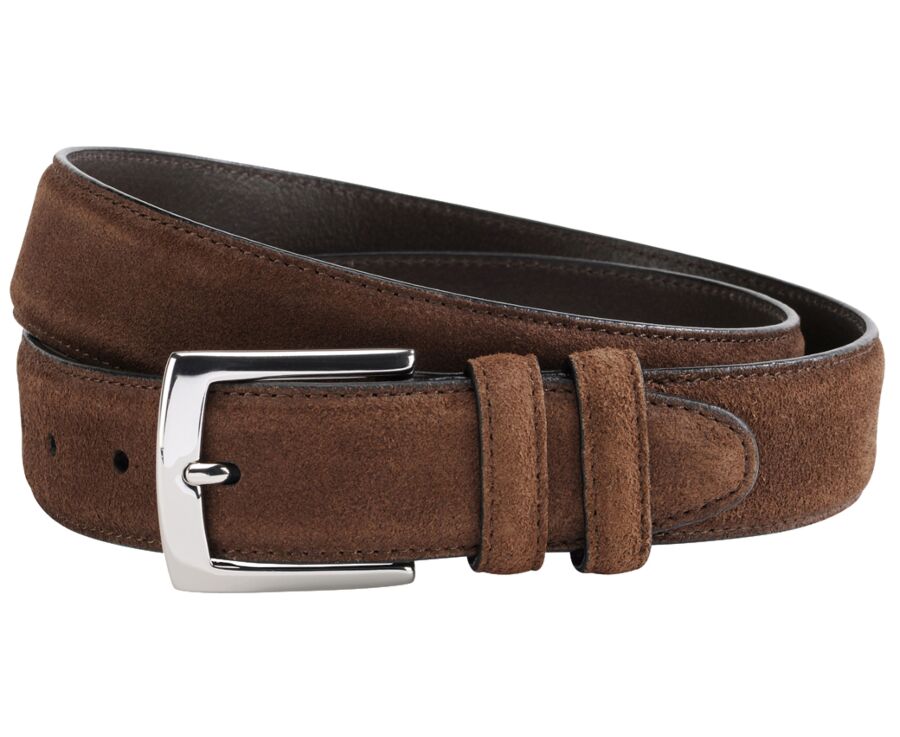 Havana Suede Luxury Belt for men - WESTGATE SILVER