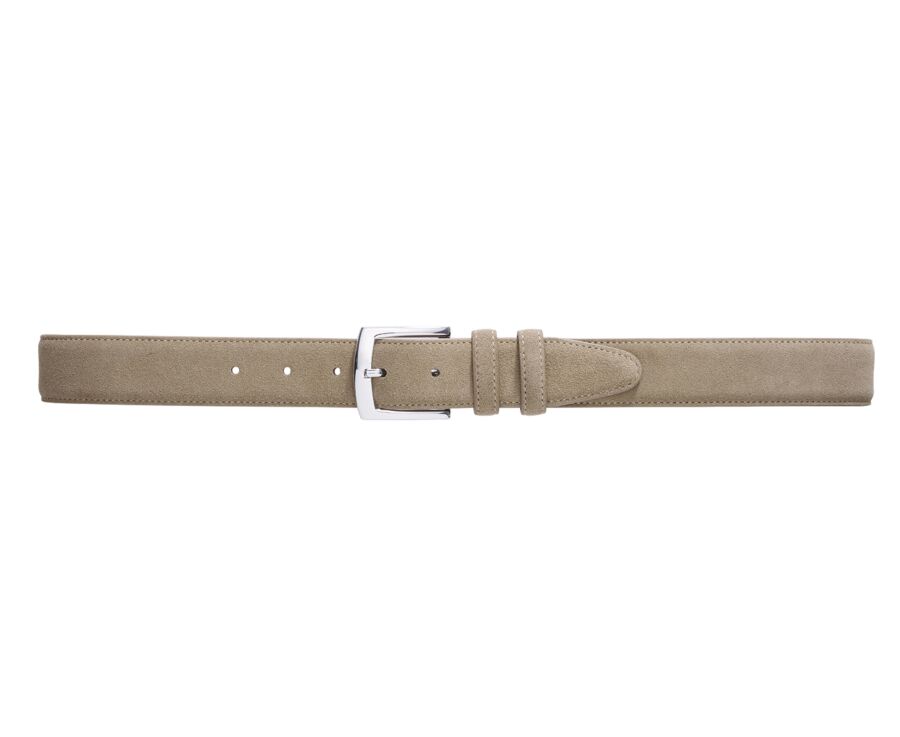 Men's luxury beige velvet belt - WESTGATE SILVER