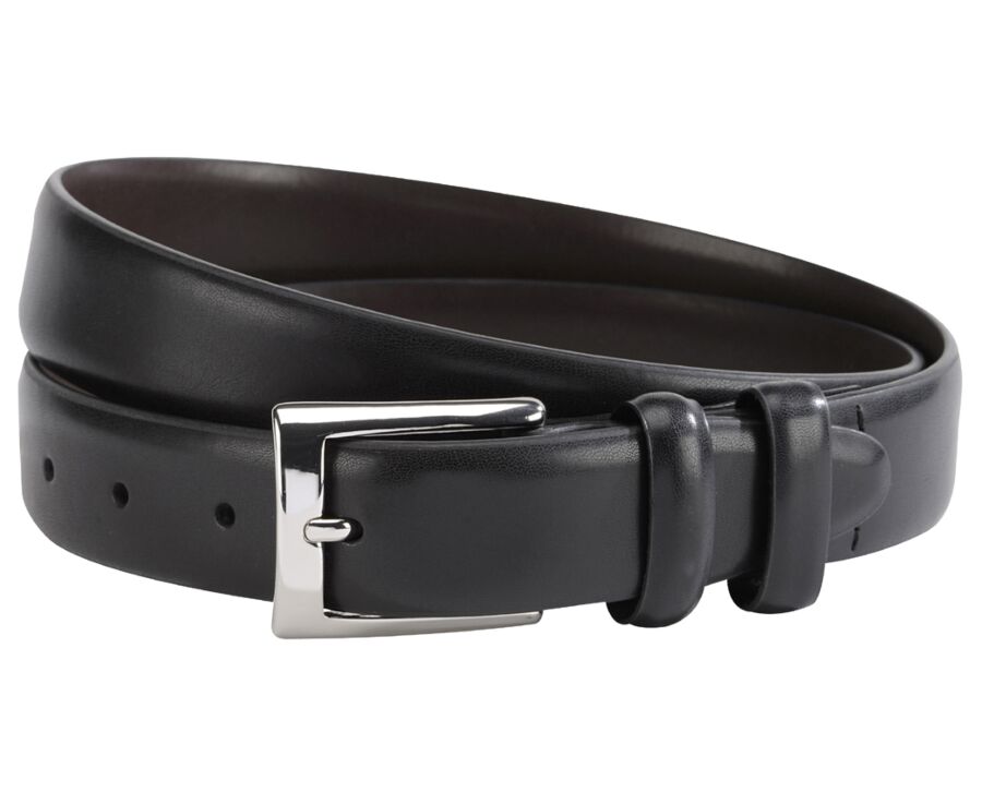Black Suit Belt for men - RAMSGATE SILVER