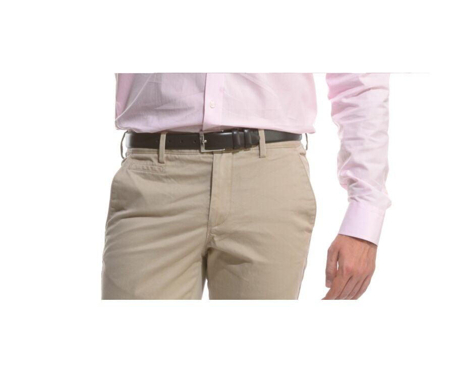 Black Suit Belt for men - RAMSGATE SILVER