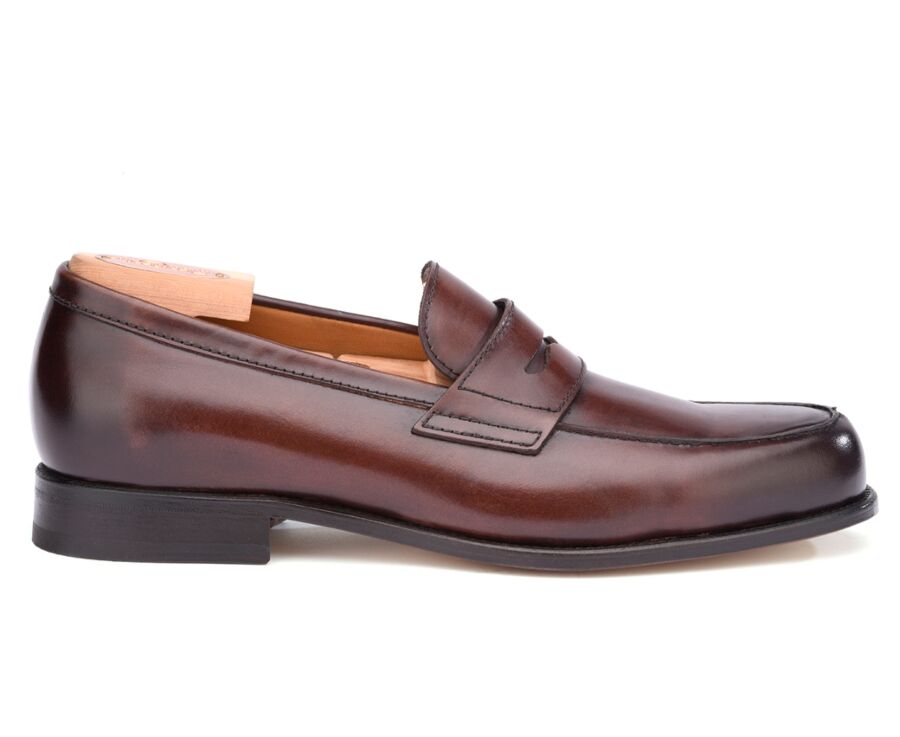 Chocolate leather Men's penny loafers - WEMBLEY CLASSIC