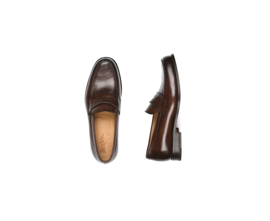 Chocolate leather Men's penny loafers - WEMBLEY CLASSIC