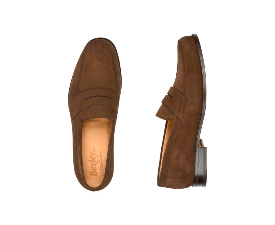 Havana Suede Men's penny loafers - WEMBLEY CLASSIC