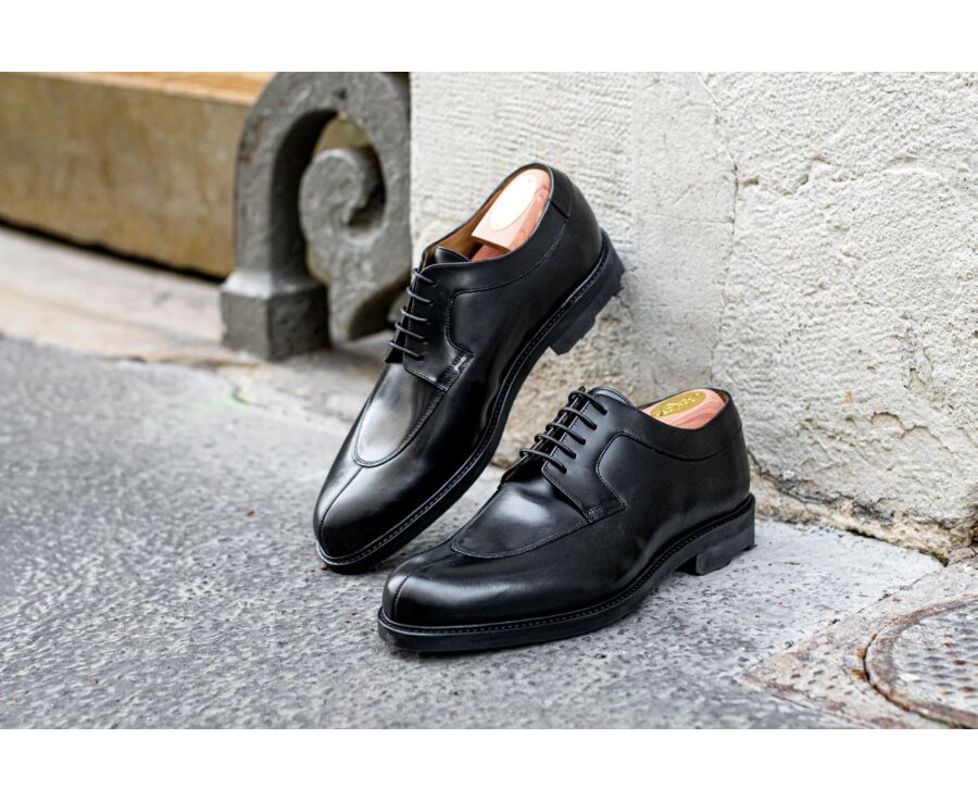 Black Derby Shoes - Rubber outsole - KENT GOMME COUNTRY