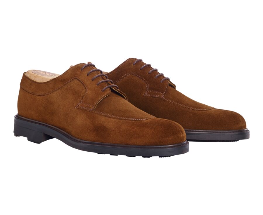 Havana Suede Derby Shoes - Rubber outsole - KENT GOMME COUNTRY