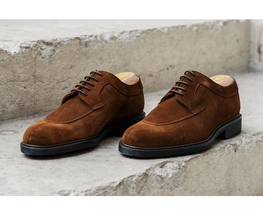 Havana Suede Derby Shoes - Rubber outsole - KENT GOMME COUNTRY