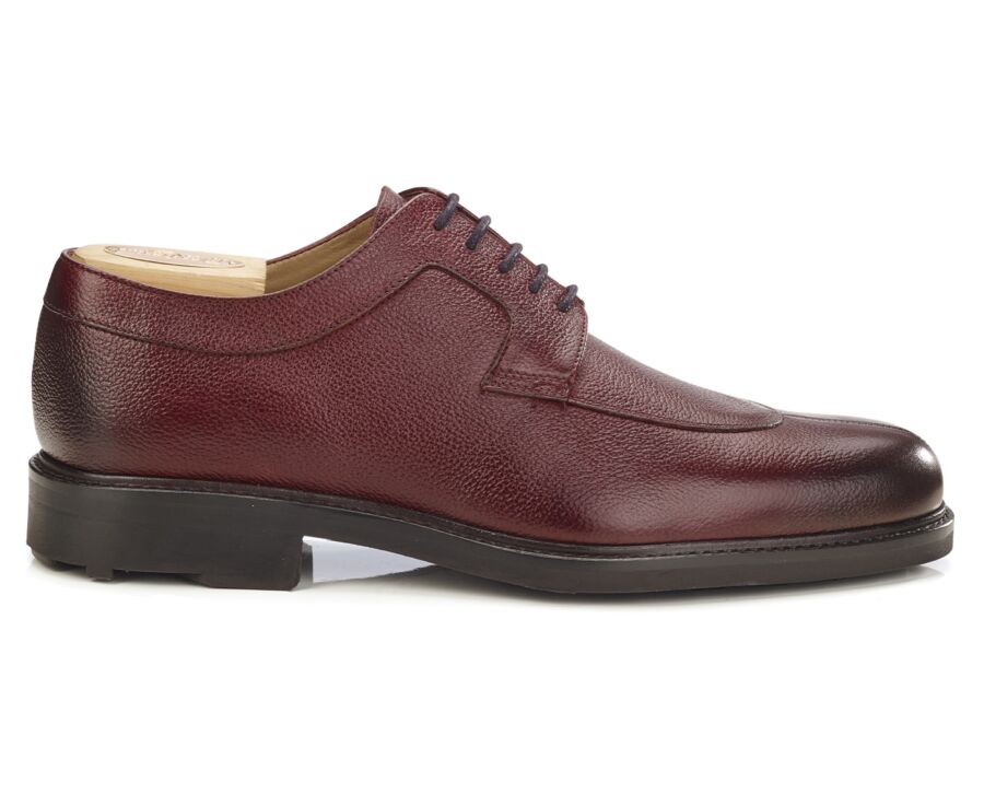 Textured Bordeaux Derby Shoes - Rubber outsole - KENT GOMME COUNTRY