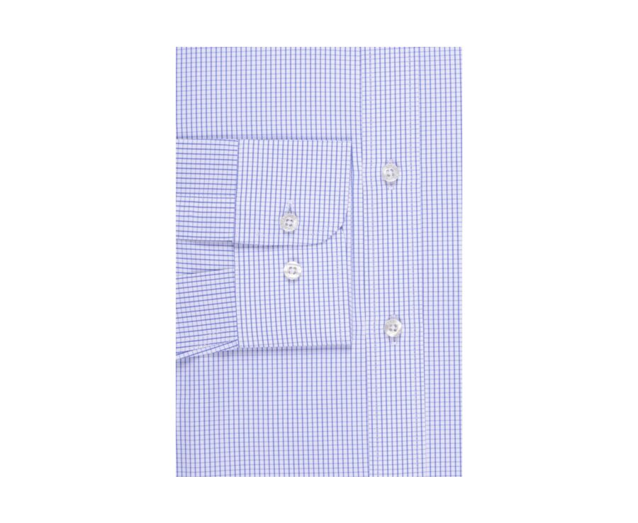 Shirt with white and blue thin checks - MARTIN
