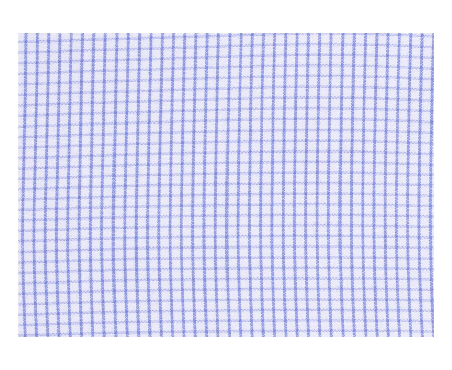 Shirt with white and blue thin checks - MARTIN