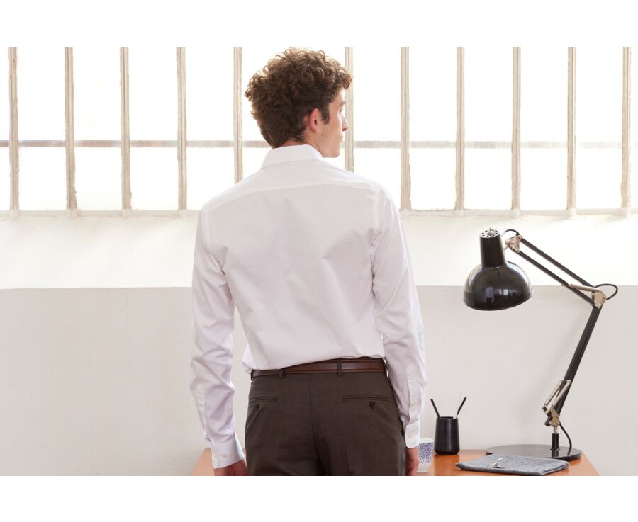 White two ply Twill Cotton shirt  - GIORGIO